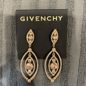 Givenchy Gold Crystal Drop Earrings